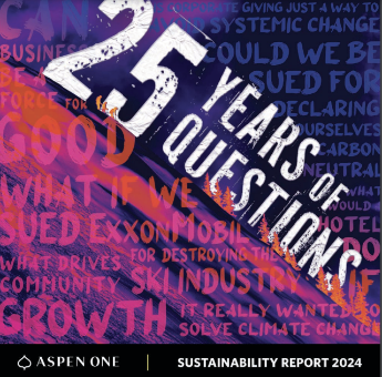 ASPEN ONE SUSTAINABILITY REPORT HIGHLIGHTS ADVOCACY, RESEARCH, AND ACTION