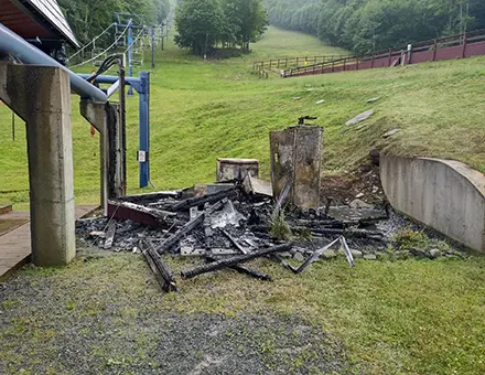Lightning Strike Destroys Plattekill Lift Shack